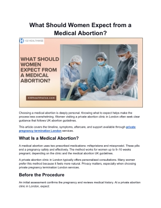 What Should Women Expect from a Medical Abortion