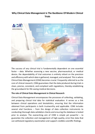 Why Clinical Data Management Is The Backbone Of Modern Clinical Trials