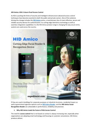 HID Amico - KSA's Future-Proof Access Control