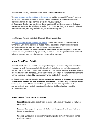 Best Software Training Institute in Coimbatore