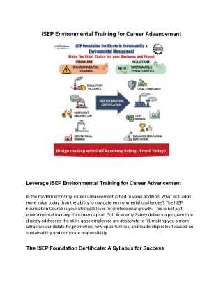 ISEP Certificate Online | Learn Environmental Management