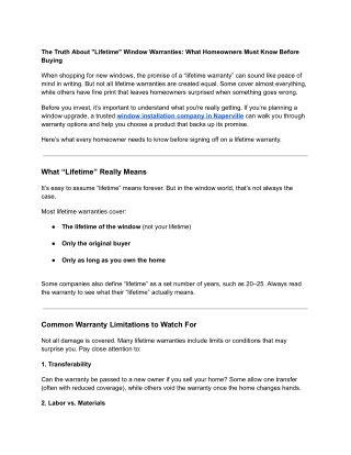 The Truth About _Lifetime_ Window Warranties_ What Homeowners Must Know Before Buying