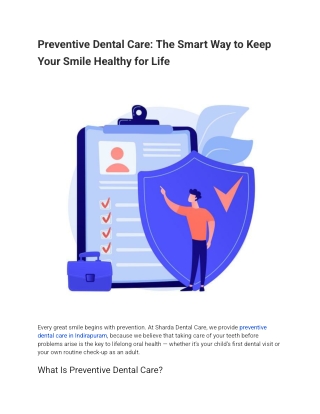 Preventive Dental Care_ The Smart Way to Keep Your Smile Healthy for Life