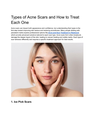 Types of Acne Scars and How to Treat Each One