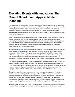 Elevating Events with Innovation_ The Rise of Smart Event Apps in Modern Planning