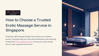 How to Choose a Trusted Erotic Massage Service in Singapore