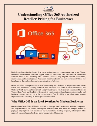 Understanding Office 365 Authorized Reseller Pricing for Businesses