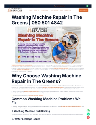 Washing Machine Repair in The Greens by Waleed Technical Services