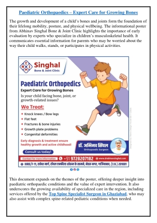 Paediatric Orthopaedics – Expert Care for Growing Bones