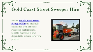Gold Coast Street Sweeper Hire