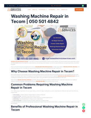 Washing Machine Repair in Tecom by  Waleed Technical Services