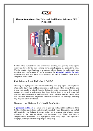 Pickleball Paddles for Sale