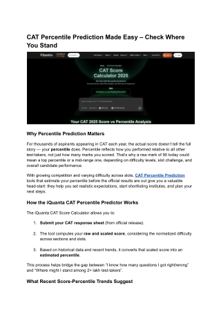 CAT Percentile Prediction Made Easy – Check Where You Stand