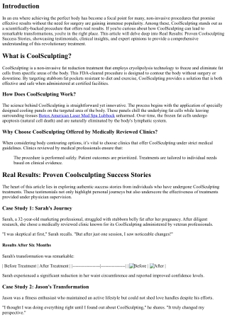 Real Results: Proven Coolsculpting Success Stories
