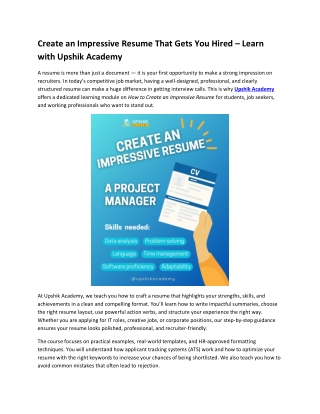 Create an Impressive Resume That Gets You Hired