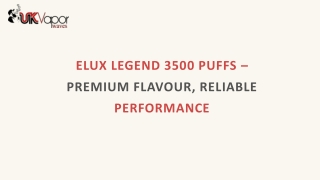 Elux Legend 3500 Puffs – Premium Flavour, Reliable Performance
