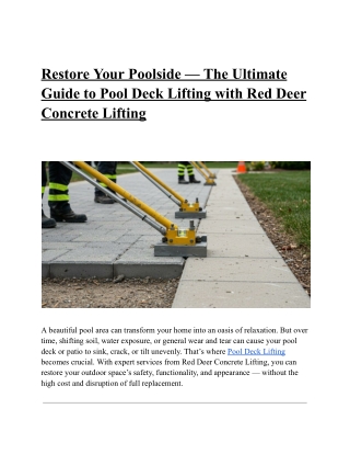Restore Your Poolside — The Ultimate Guide to Pool Deck Lifting with Red Deer Concrete Lifting