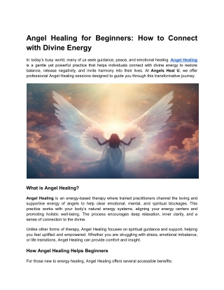 Angel Healing — Embrace Divine Peace, Clarity & Wholeness