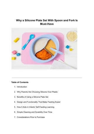 Why a Silicone Plate Set With Spoon Is Must-have