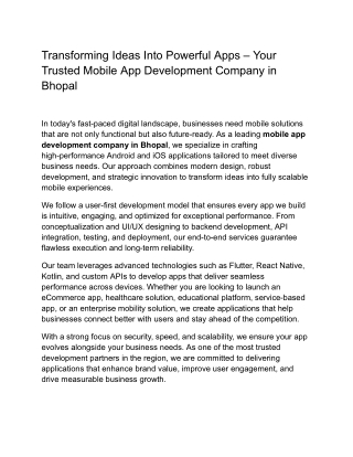 Transforming Ideas Into Powerful Apps