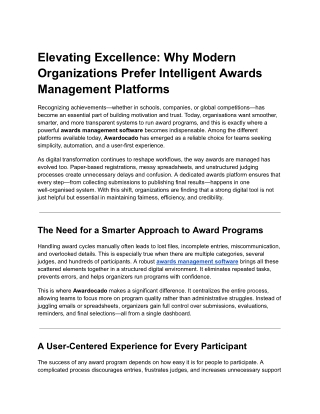 Elevating Excellence_ Why Modern Organizations Prefer Intelligent Awards Management Platforms