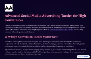 Advanced Social Media Advertising Tactics for High Conversion