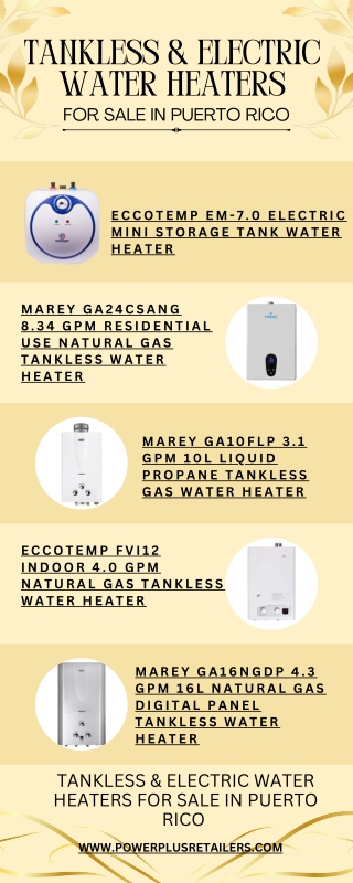 Tankless & Electric Water Heaters for Sale in Puerto Rico  Power Plus Retailers