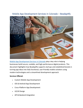 Mobile App Development Services in Colorado