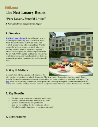 Discover The Nest Luxury Resort – Jaipur’s New Standard of Peaceful, Modern Livi