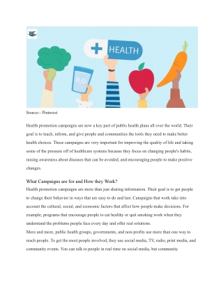 Health Promotion Campaigns: Empowering Communities for a Healthier Future