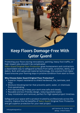 Keep Floors Damage-Free With Gator Guard