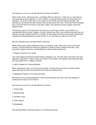 trail_shoes 999 Top Features to Look for in the Best Winter Trail Shoes This Win