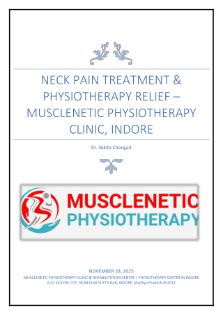 Neck Pain Treatment & Physiotherapy Relief – MuscleNetic Physiotherapy Clinic, Indore