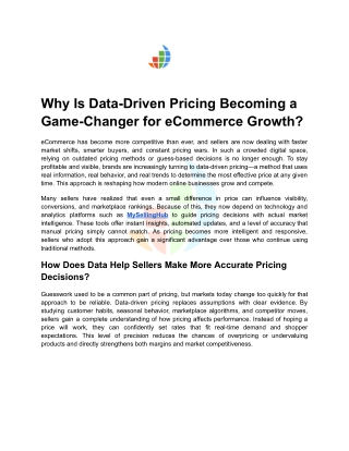 Why Data-Driven Pricing Is a Game-Changer for eCommerce Growth