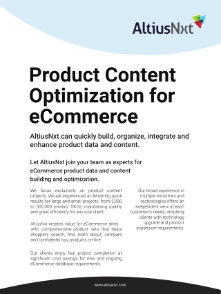 Unlock B2B Growth with Product Content Optimization | AltiusNXT