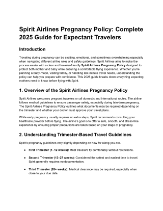 Spirit Airlines Pregnancy Policy