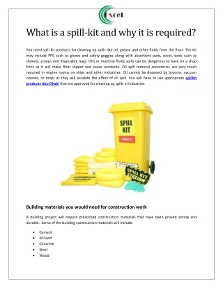 What is a spill-kit and why it is required
