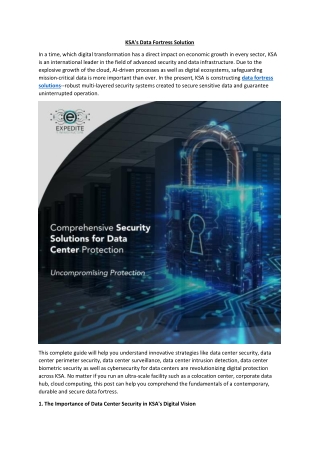 KSA's Data Fortress Solution