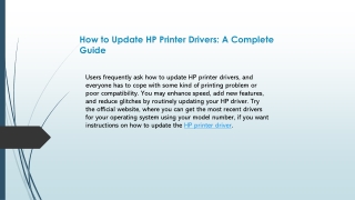 How to Update HP Printer Drivers