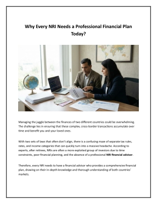 Why Every NRI Needs a Professional Financial Plan Today?