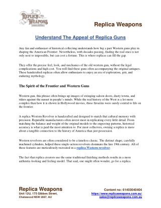 Understand The Appeal of Replica Guns