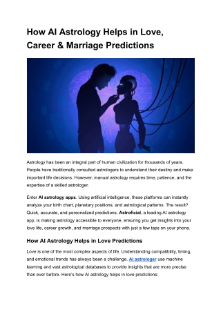 How AI Astrology Helps in Love, Career & Marriage Predictions