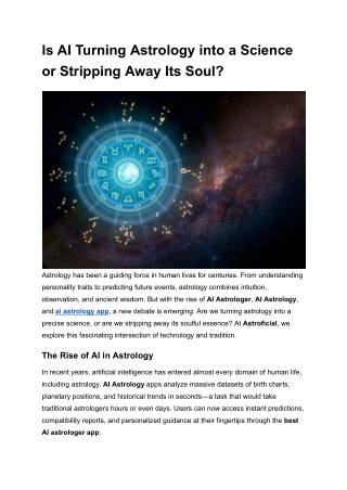 Is AI Turning Astrology into a Science or Stripping Away Its Soul