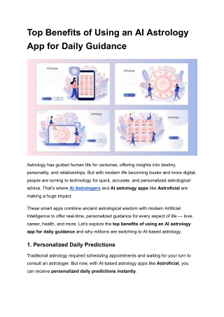 Top Benefits of Using an AI Astrology App for Daily Guidance