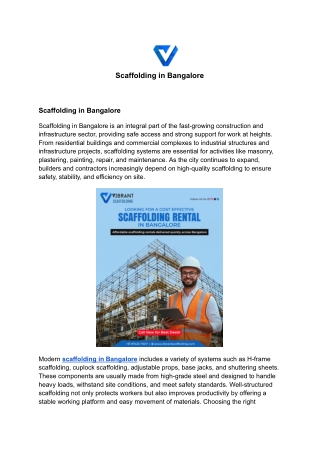 Scaffolding in Bangalore