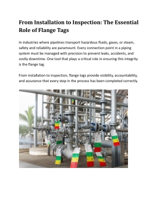 From Installation to Inspection_ The Essential Role of Flange Tags