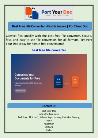 Best Free File Converter - Fast & Secure | Port Your Doc