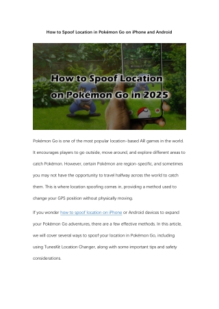 How to Spoof Location in Pokémon Go on iPhone and Android