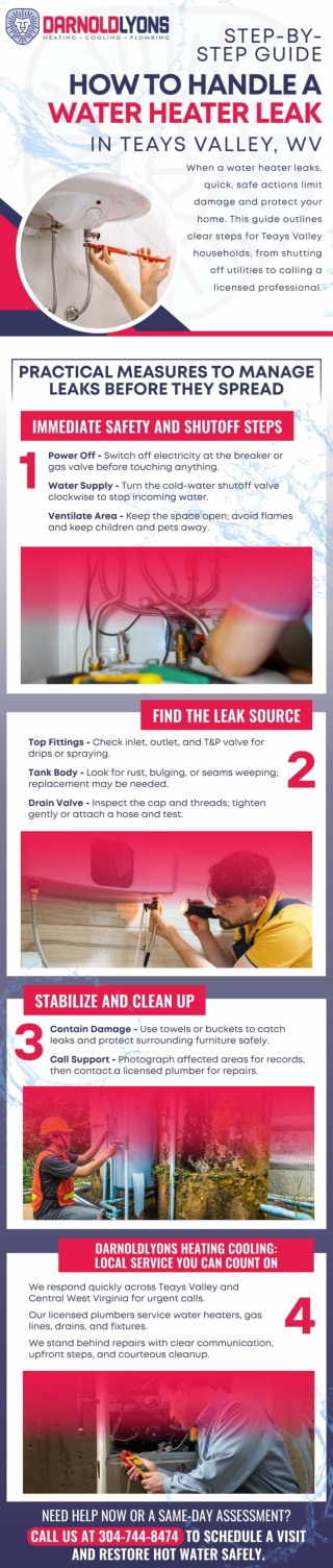 Handle Water Heater Leaking in Teays Valley, WV