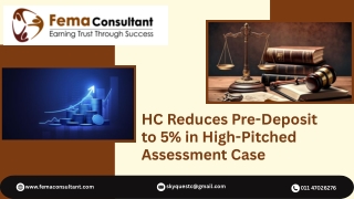 HC Reduces Pre-Deposit to 5% in High-Pitched Assessment Case